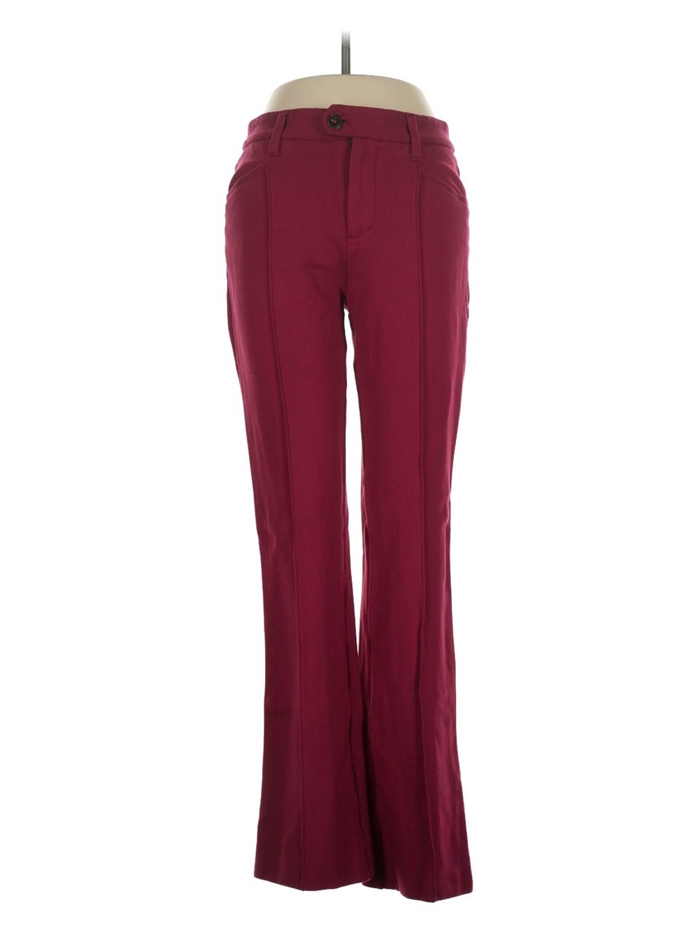 Anthropologie Essential Flared Trousers in Raspberry